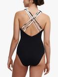 Femilet Maui Plunge Swimsuit, Black/White