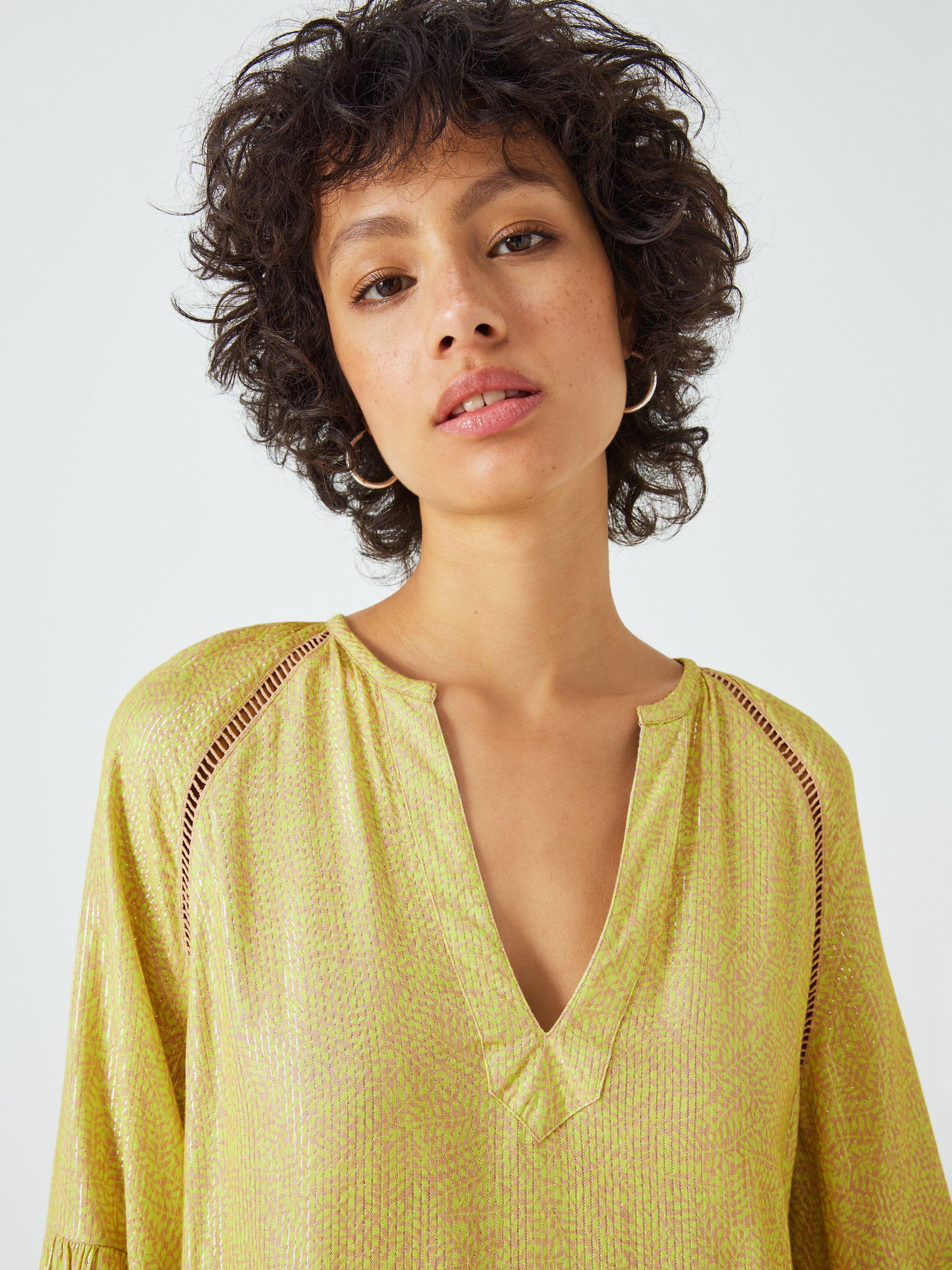 Product image 5 of 6, which shows SUMMERY Copenhagen Amie Metallic Thread Dress, Beige, L