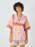 SUMMERY Copenhagen Dream Floral Print Linen Box Shirt, Bubble/Multi