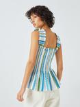 SUMMERY Copenhagen Cady Stripe Smock Top, Blue Danube, Blue Danube