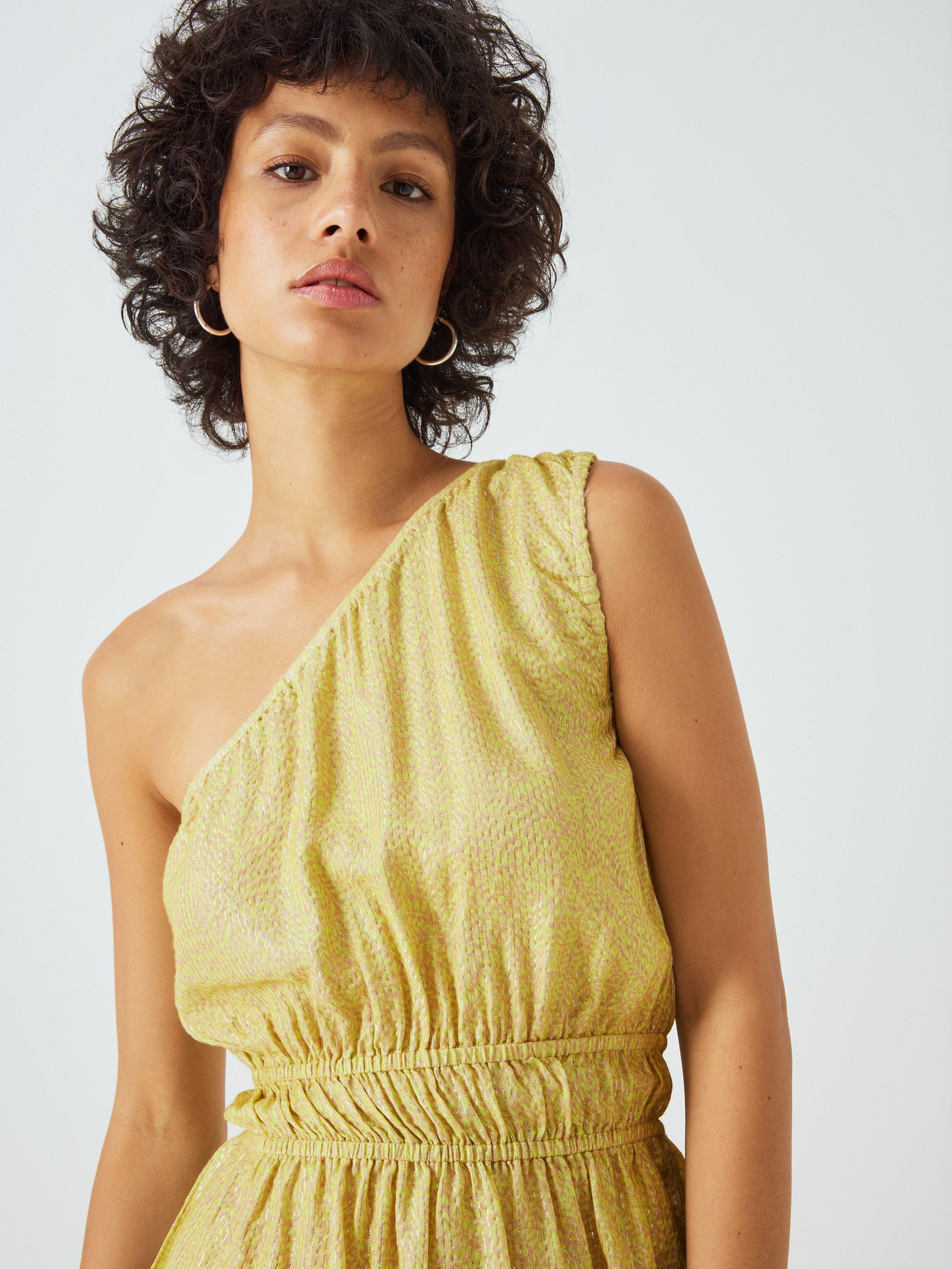 Product image 5 of 6, which shows SUMMERY Copenhagen Amie Asymmetric Top, Beige, XS