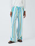 SUMMERY Copenhagen Cady Stripe Trousers, Blue Danube