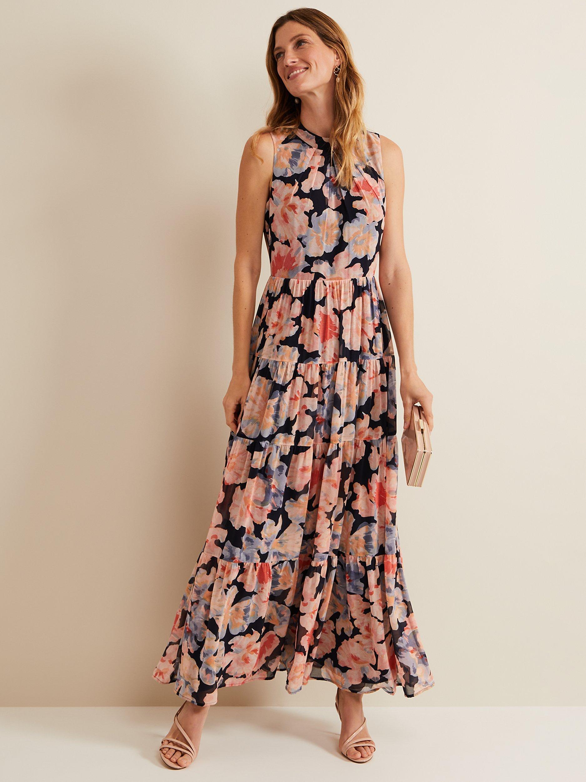 Phase Eight Vora Floral Tiered Maxi Dress, Multi, 12