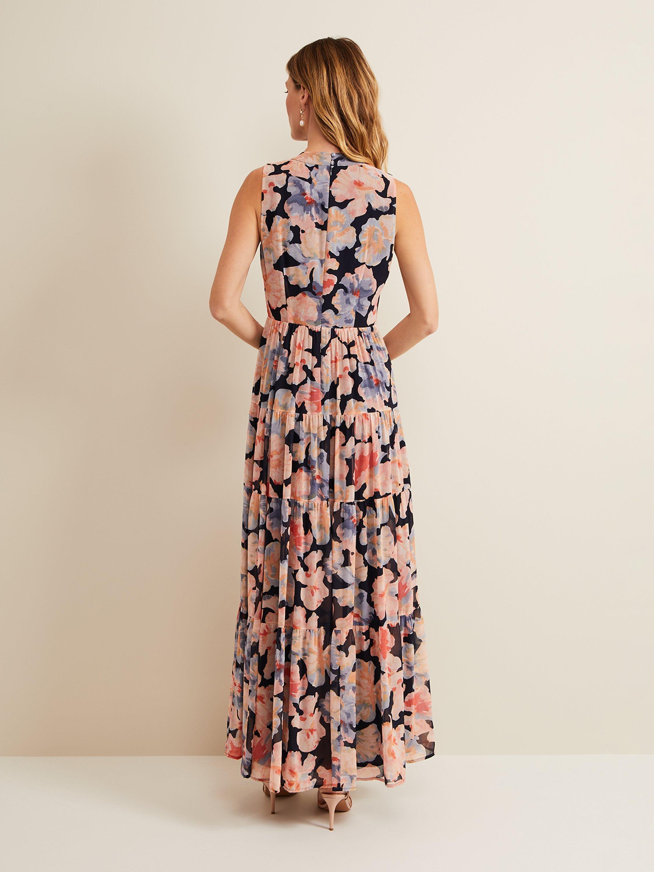 Phase Eight Vora Floral Tiered Maxi Dress, Multi, 12