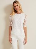 Phase Eight Kaycee Lace Top, Ivory