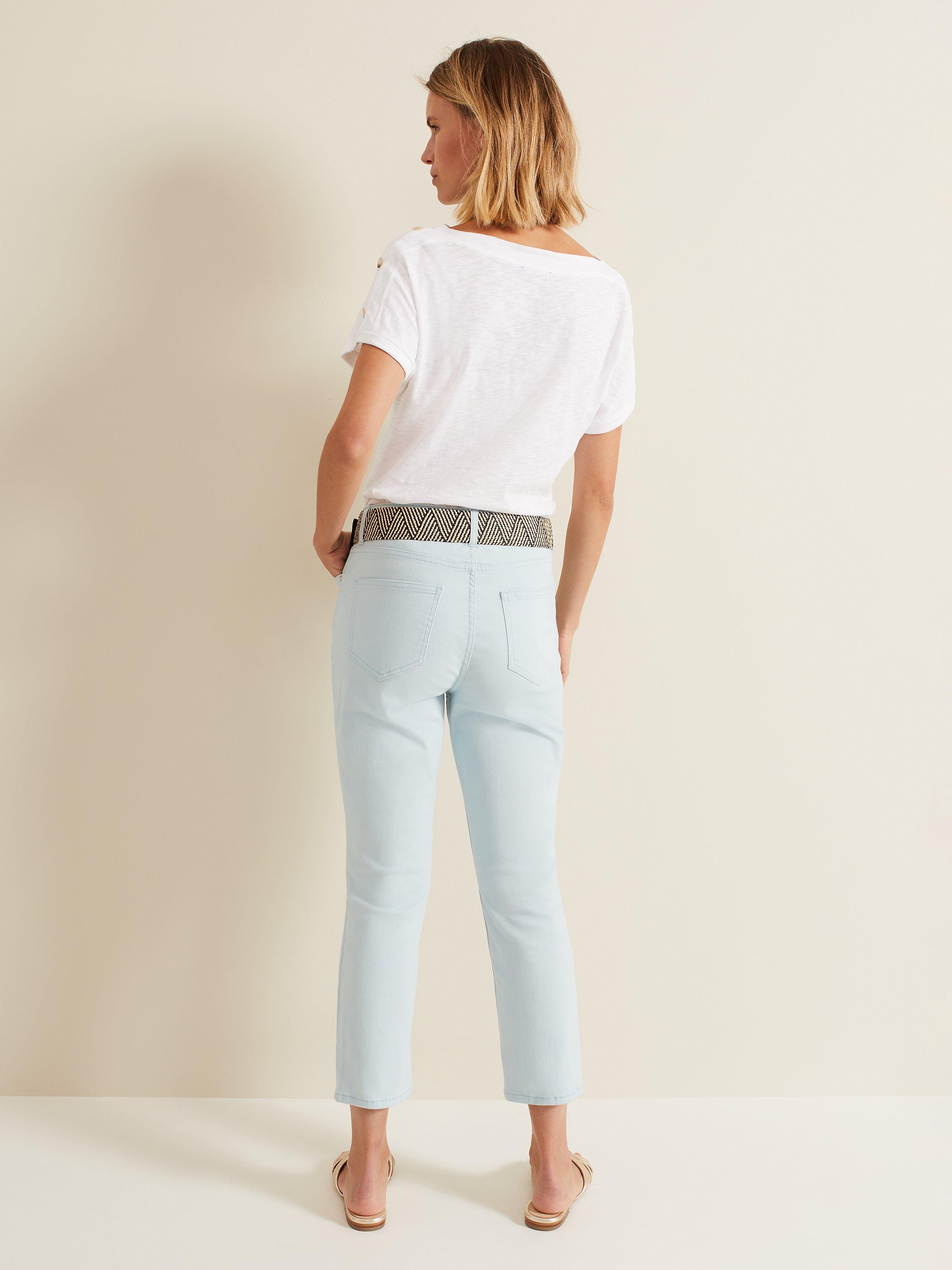 Product image 3 of 5, which shows Phase Eight Lindsey Cropped Straight Leg Jeans, Blue, 16