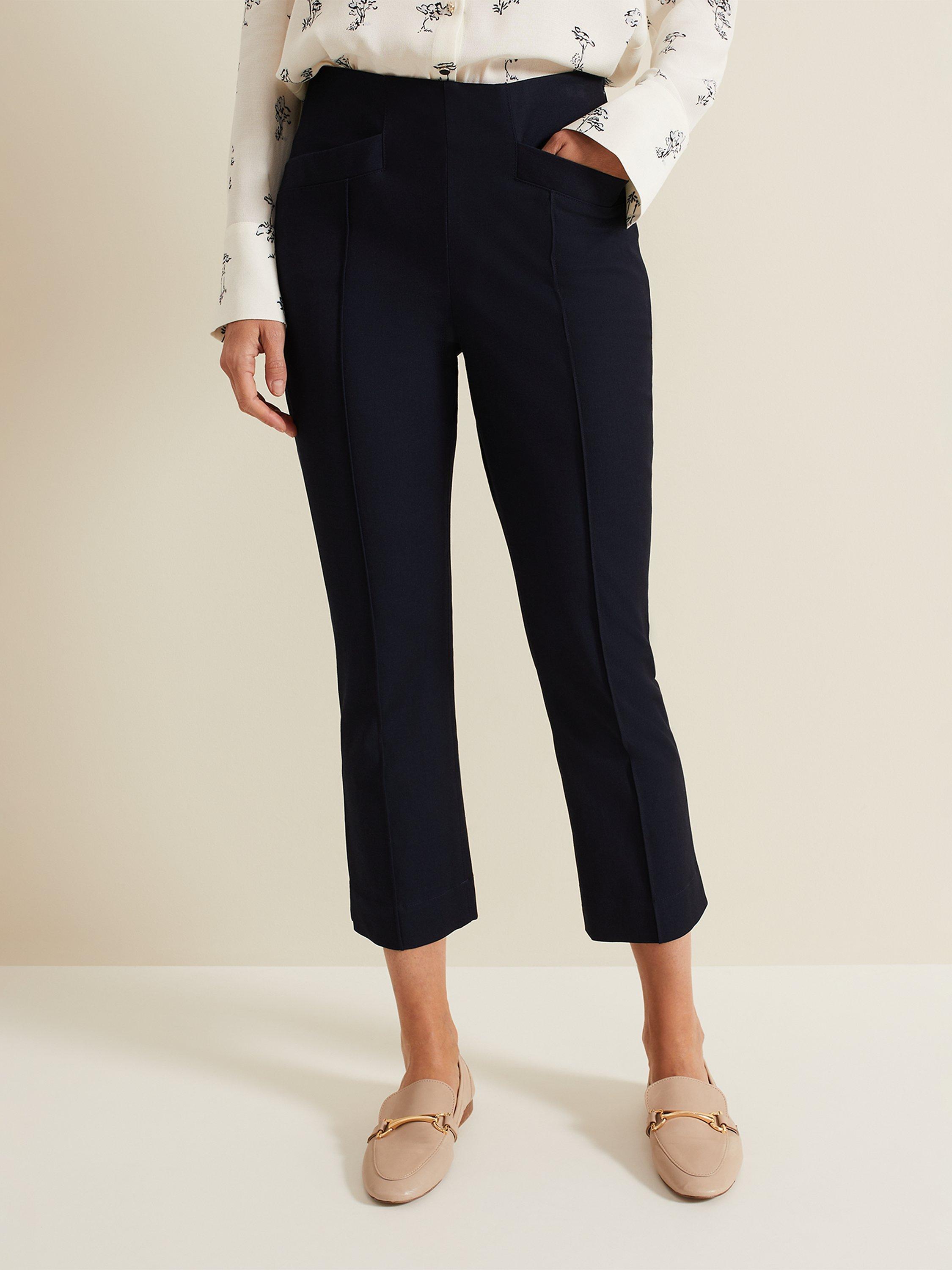 Phase Eight Miah Stretch Capri Trousers, Navy, 8