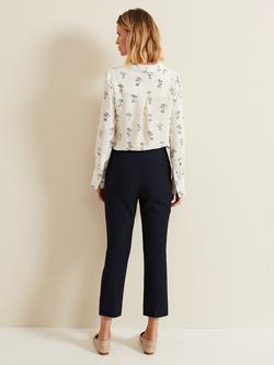 Phase Eight Miah Stretch Capri Trousers - view 2, Navy