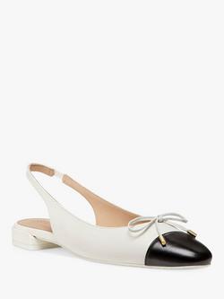 Stuart Weitzman Sleekbox Leather Slingback Shoes, Cream/Black - view 2, Cream/Black