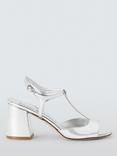 Stuart Weitzman Nudista 75 Block Heel Sandals, Silver