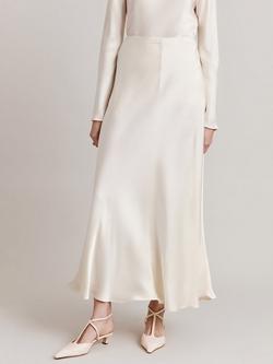 Ghost Colette Satin Maxi Skirt, Ivory
