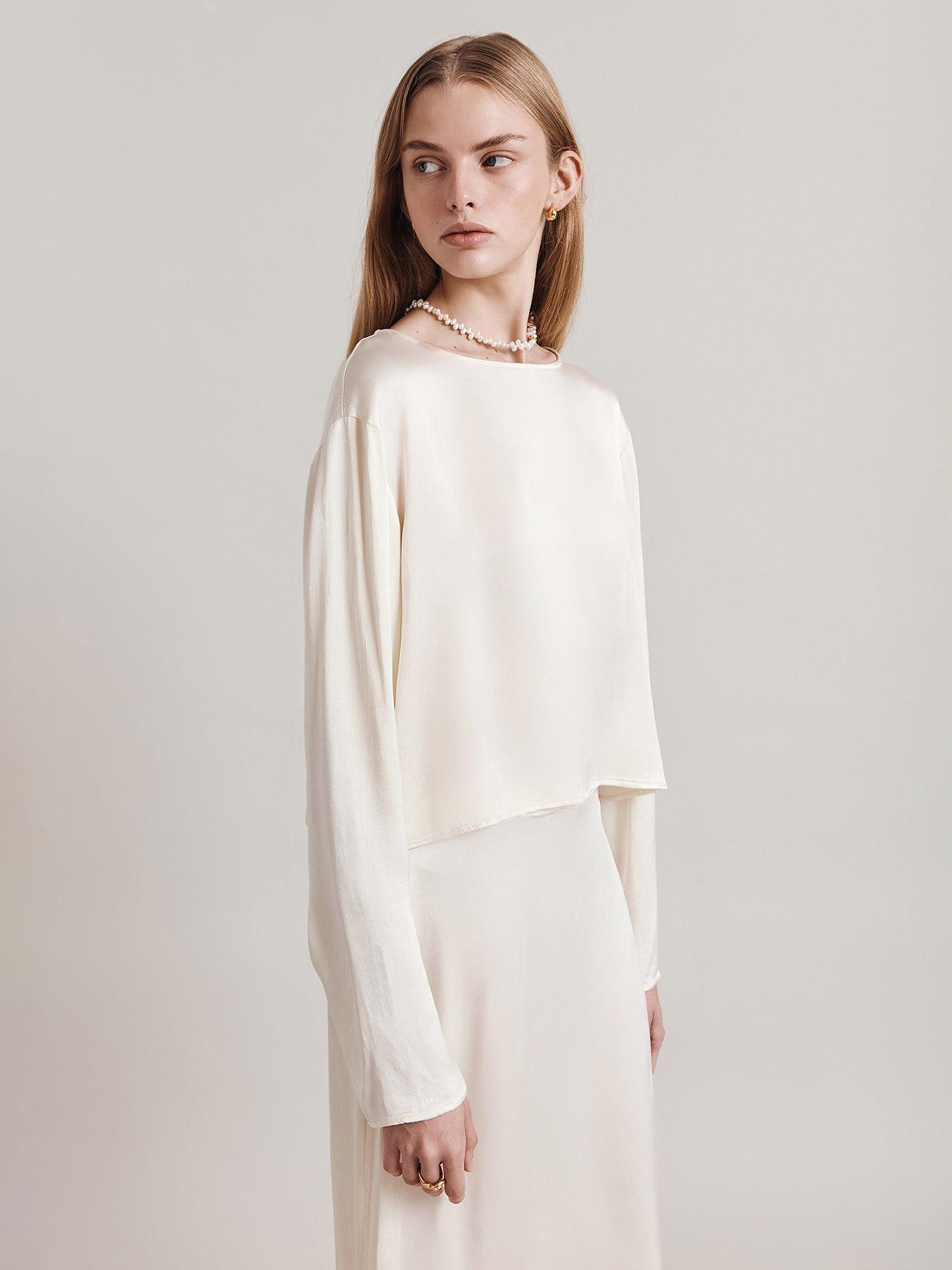 Off white satin top hotsell