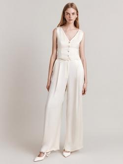 Ghost Eden Cropped Satin Waistcoat - view 2, Ivory