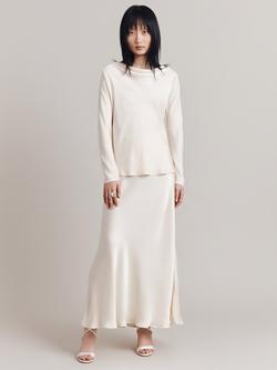 Ghost Isabella Cowl Neck Satin Blouse - view 2, Ivory