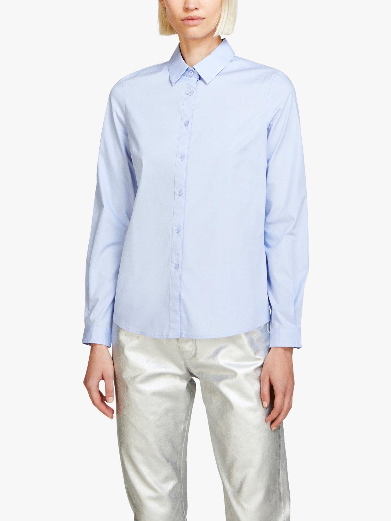 Product image 1 of 4, which shows SISLEY Slim Fit Cotton Blend Shirt, Blue, XS