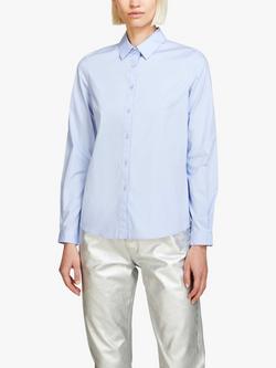 SISLEY Slim Fit Cotton Blend Shirt, Blue