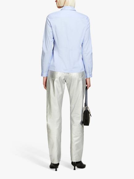 SISLEY Slim Fit Cotton Blend Shirt - view 2, Blue