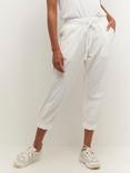 KAFFE Naya Capri Cropped Tapered Joggers, Chalk