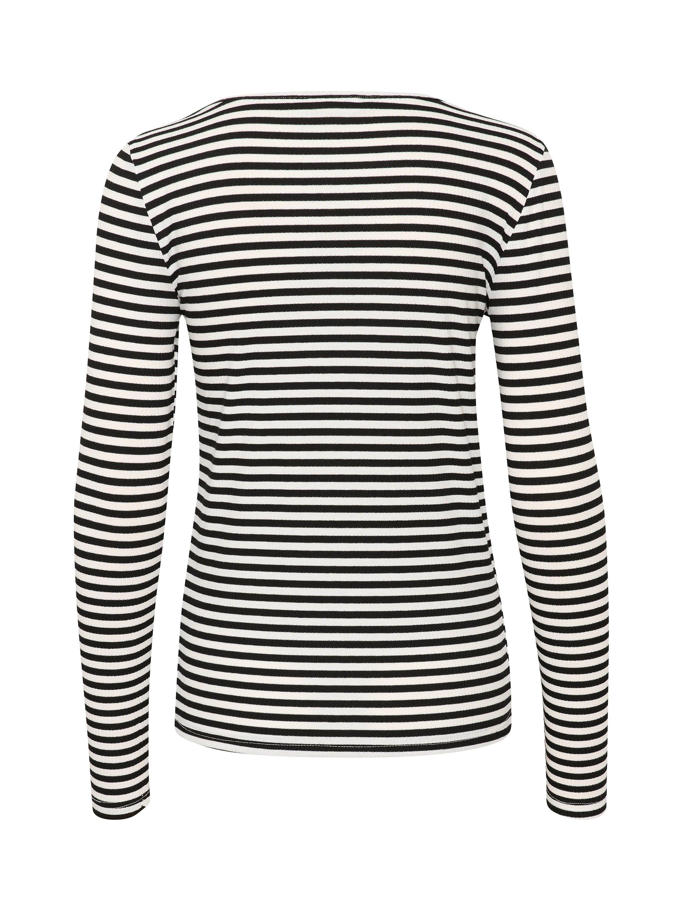 Product image 6 of 6, which shows KAFFE Benedikte Long Sleeve Striped T-Shirt, Black/Chalk Stripe, XS