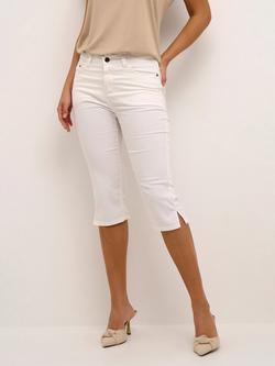 KAFFE Zelina Slim Fit Denim Capri Jeans, Chalk, Chalk
