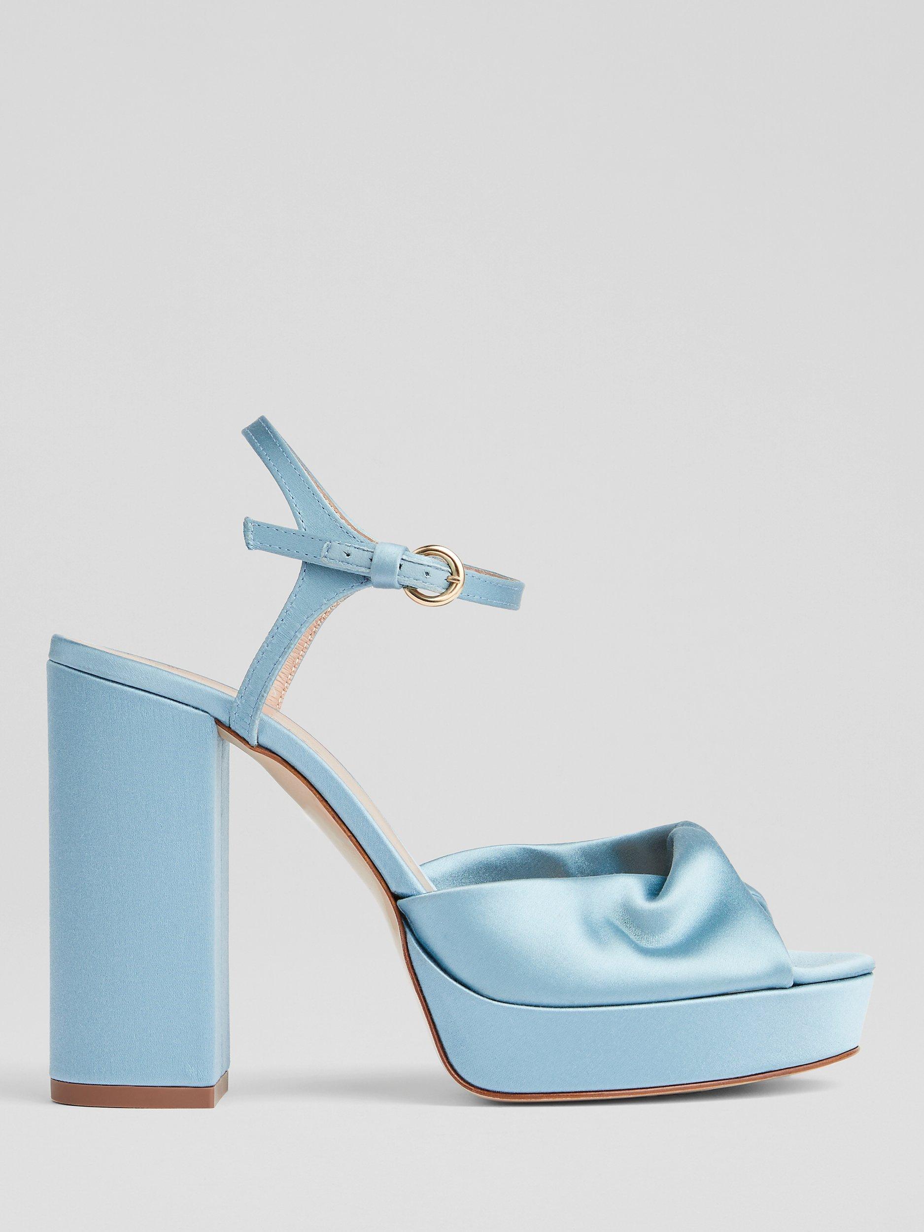 L.K.Bennett Rosa Satin Formal Sandals, Light Blue
