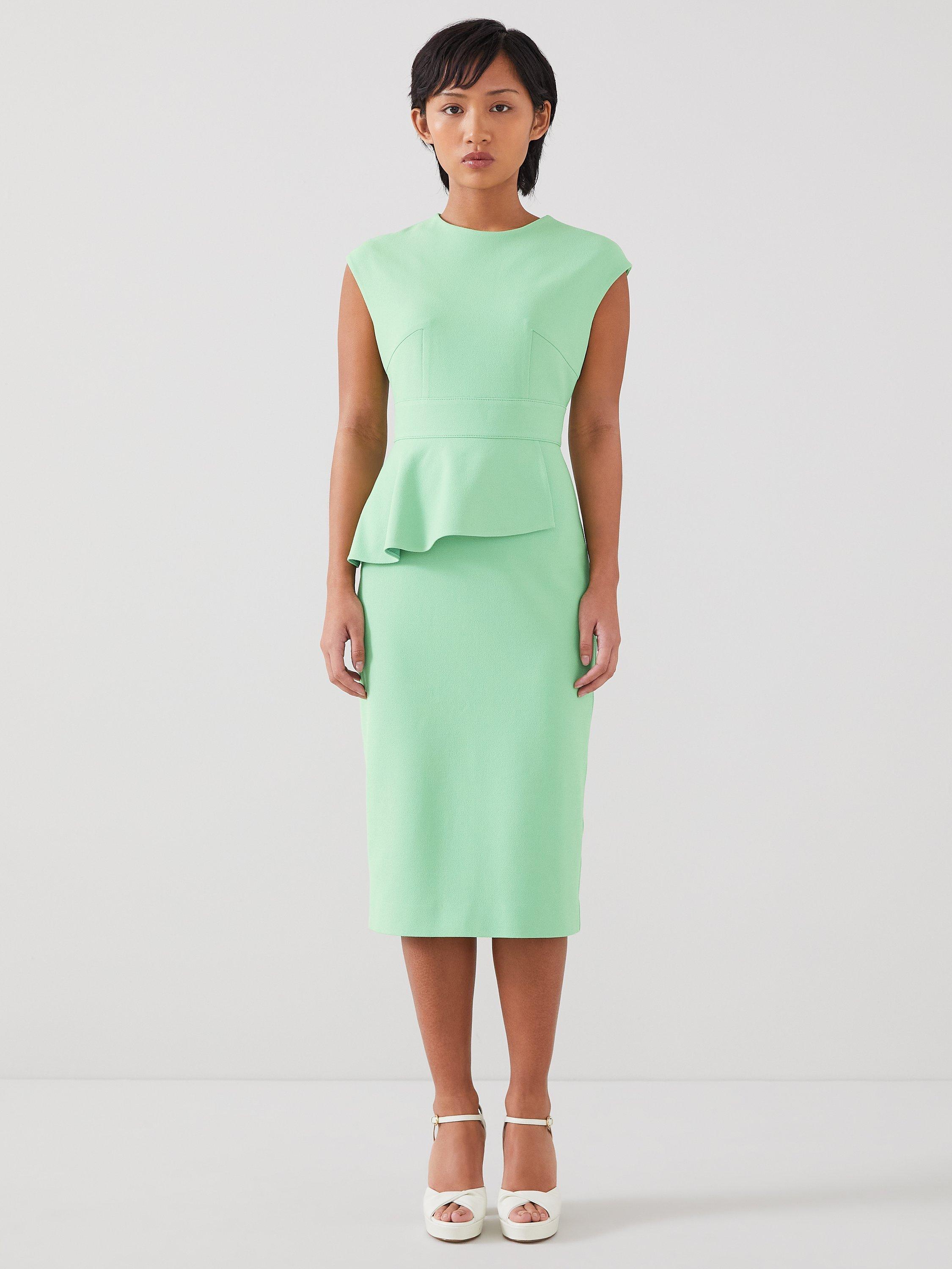 L.K.Bennett Petite Mia Ruffle Midi Dress, Green