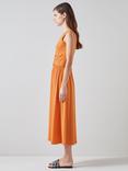 L.K.Bennett Claud Ruched Sleeveless Dress, Burnt Orange