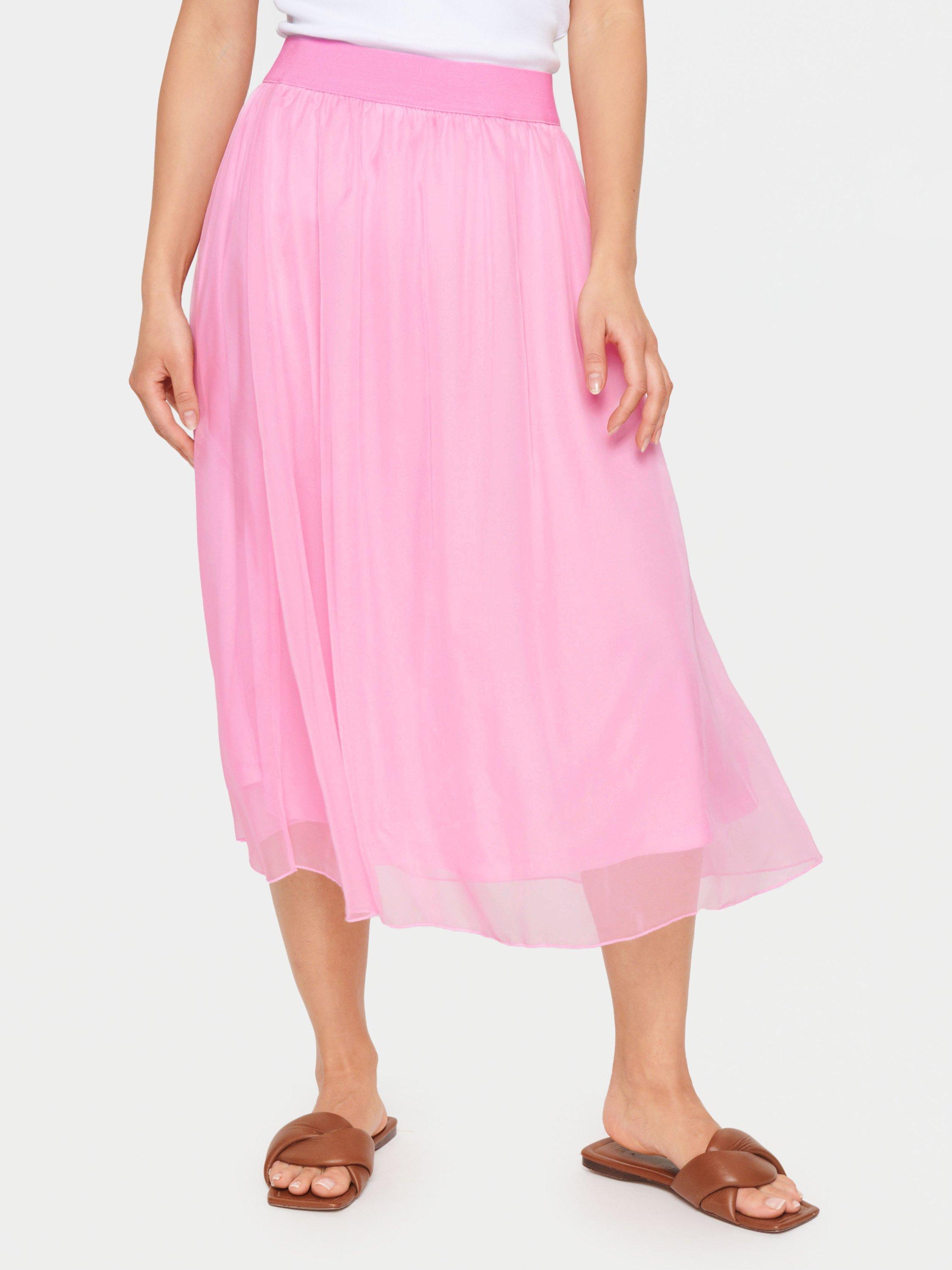 Saint Tropez Chiffon Midi Skirt, Bonbon, M