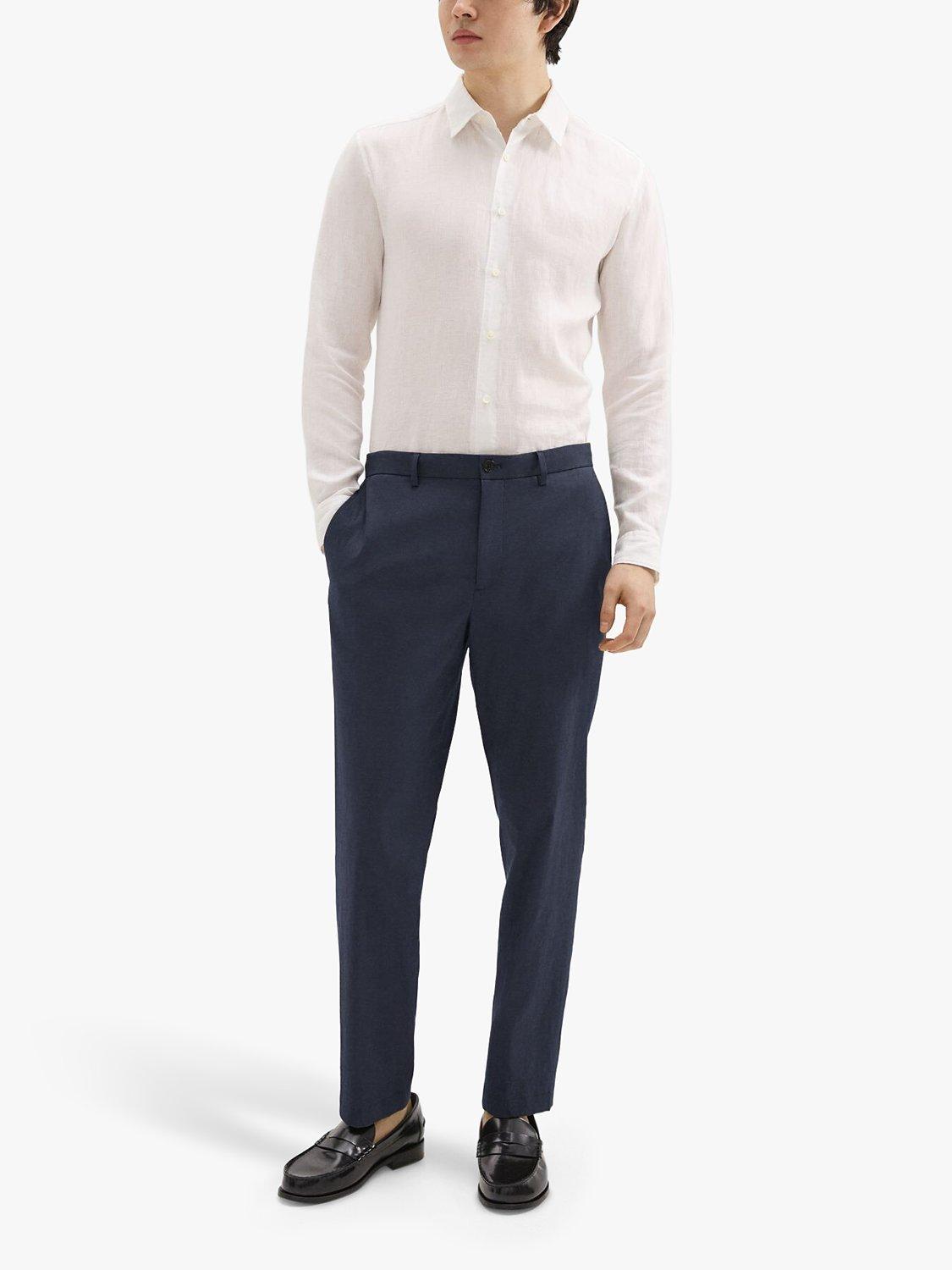 Theory Curtis Tailored Fit Linen Blend Suit Trousers, Space
