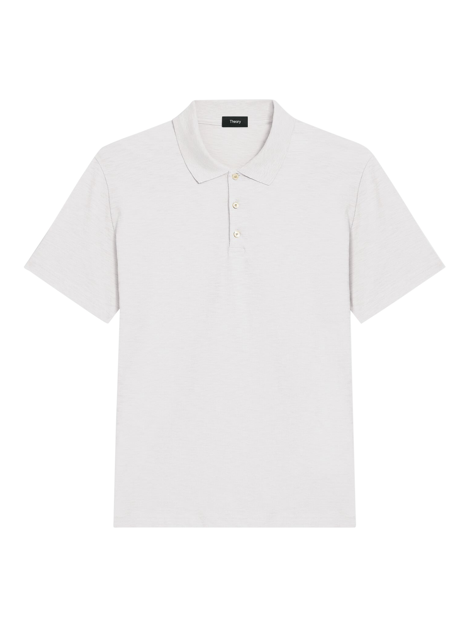 Product image 1 of 4, which shows Theory Bron Cosmos Slub Cotton Polo Shirt, White, S