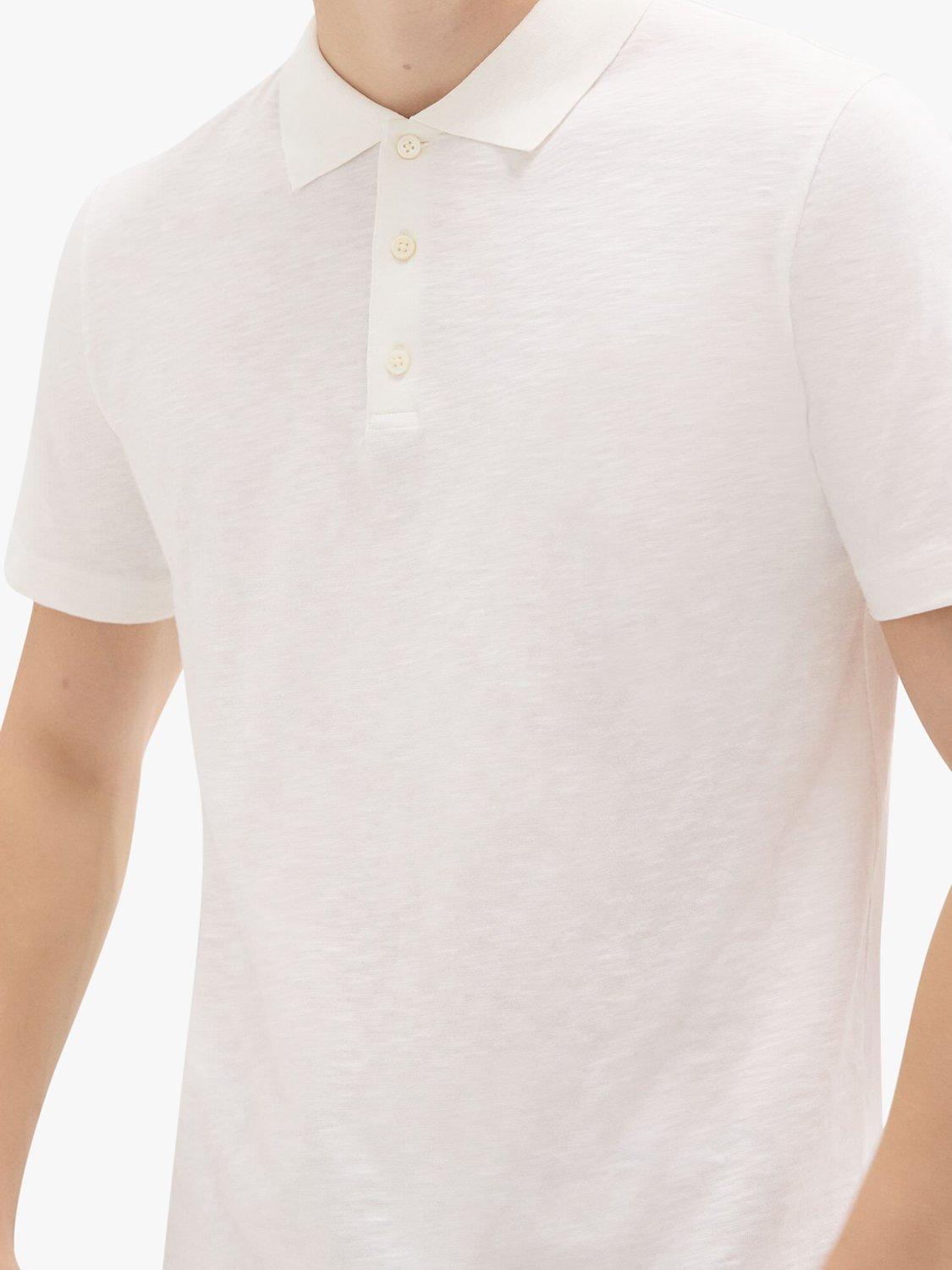 Product image 3 of 4, which shows Theory Bron Cosmos Slub Cotton Polo Shirt, White, S