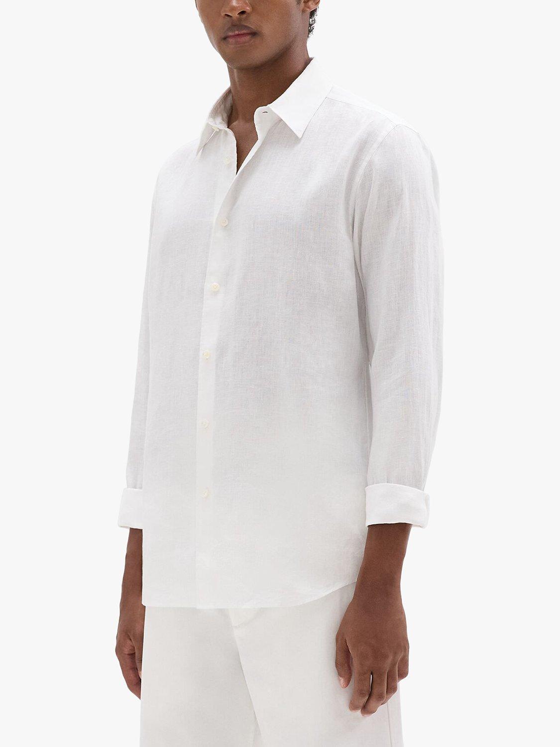 Theory Relaxed Linen Shirt, White, M