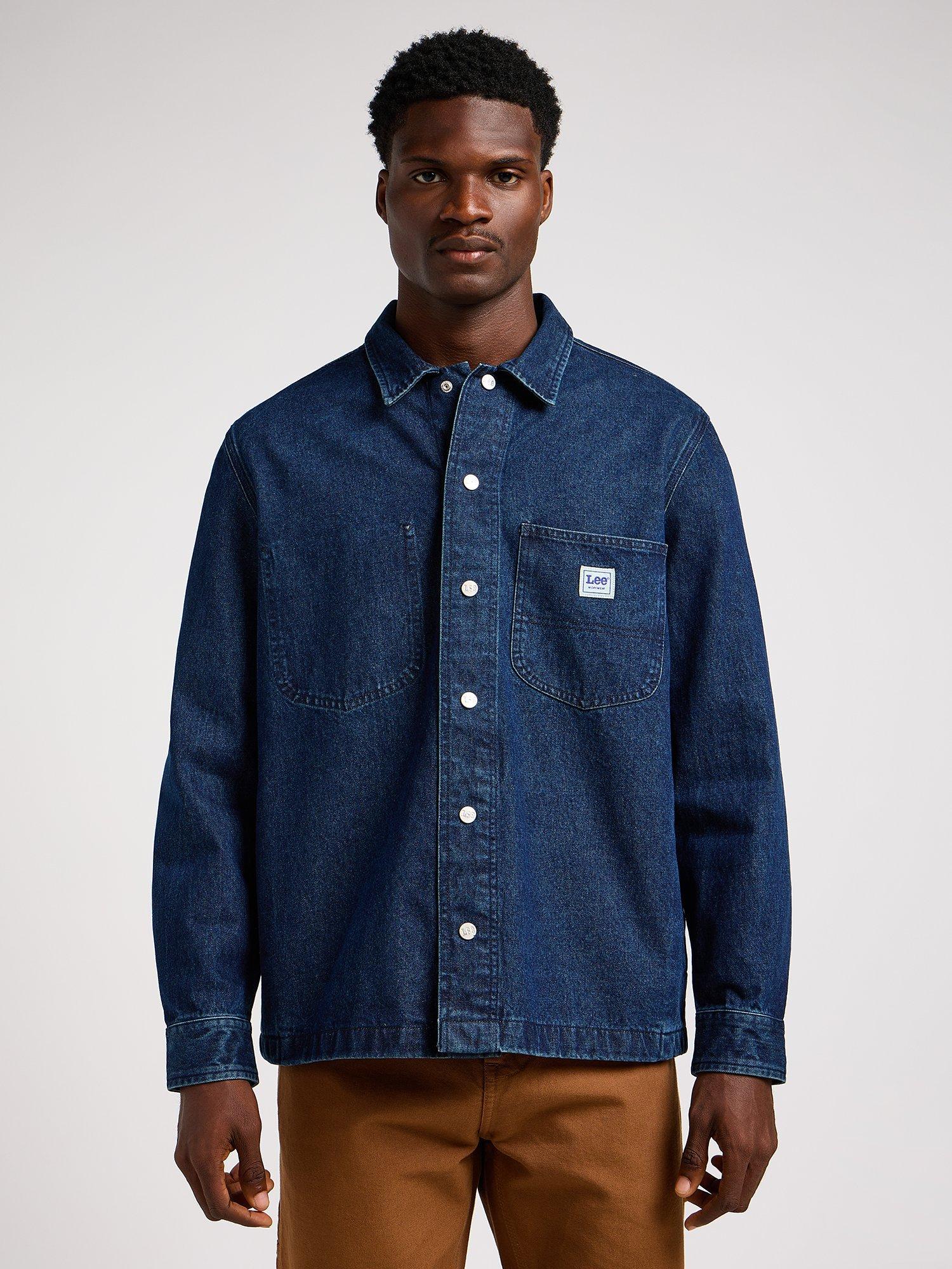 Lee Loose Work Denim Overshirt, Mid Denim