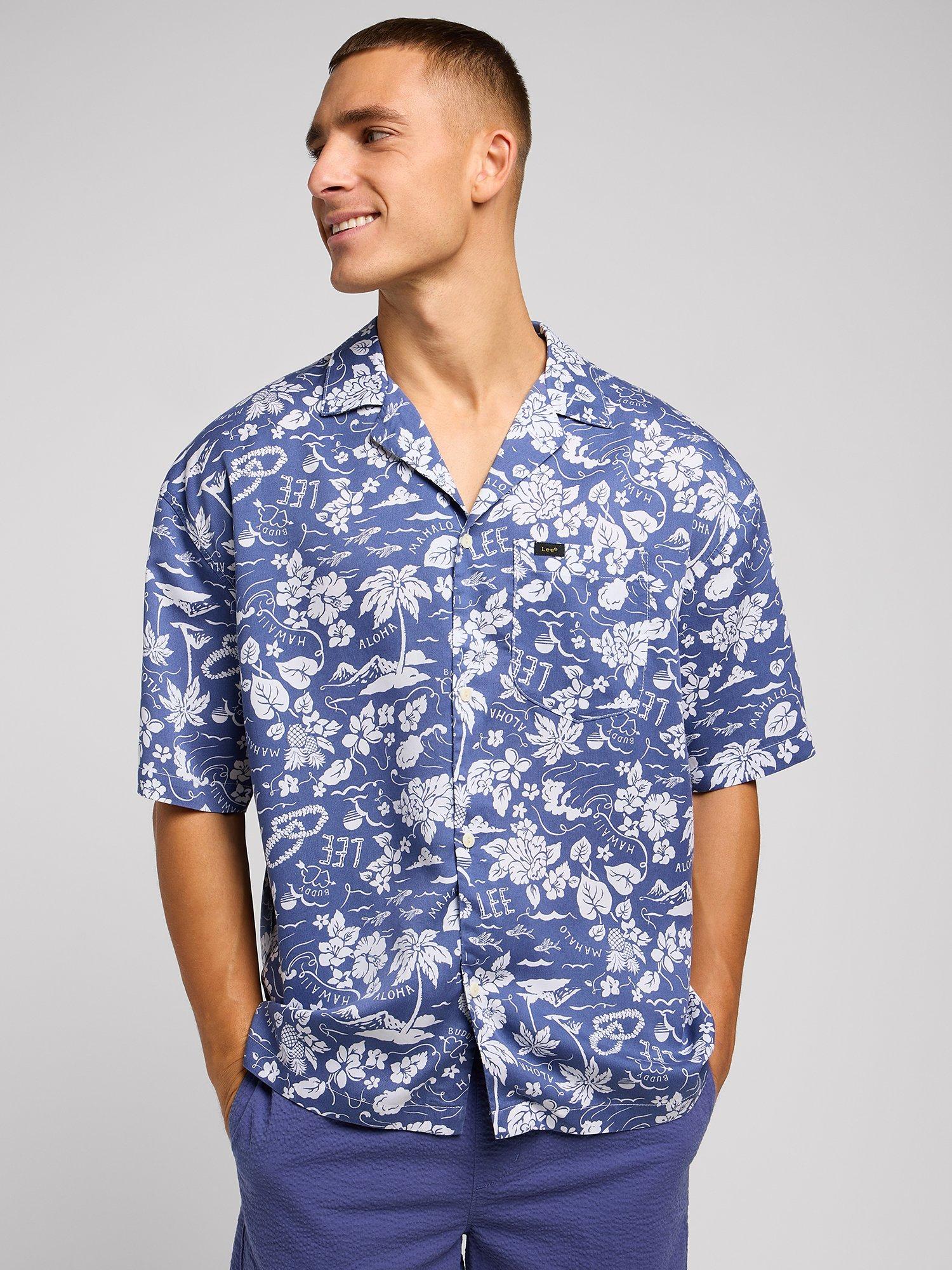 Lee Loose Fit Resort Style Shirt, Blue/White