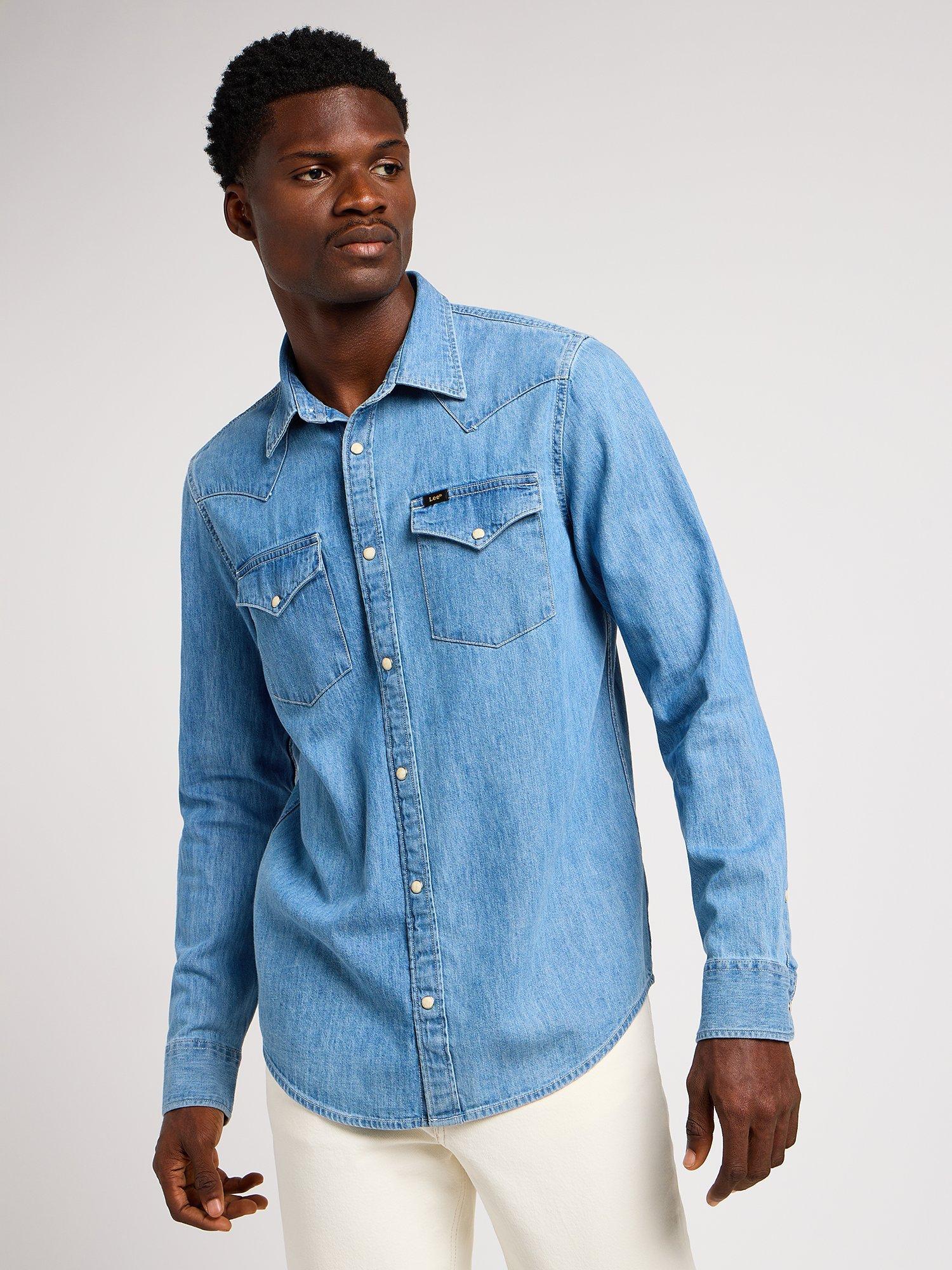 Lee Regular Western Shirt, Blue