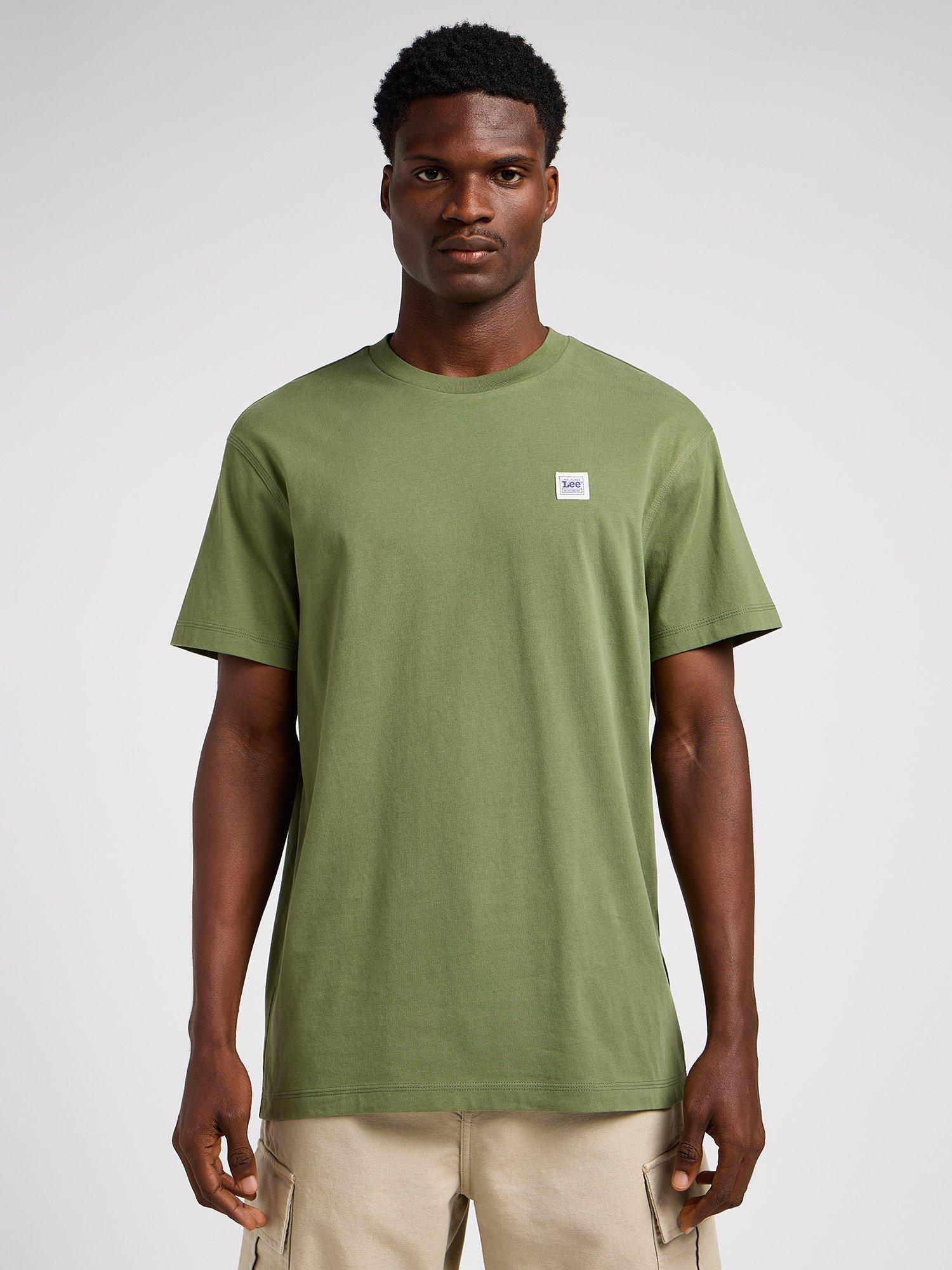 Lee Workwear Heritage Logo Cotton T-Shirt, Olive Grove, M
