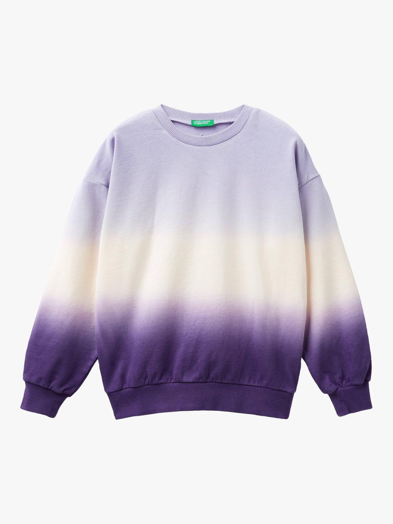 Benetton Kids' Ombre Crew Neck Sweatshirt, Purple/Multi