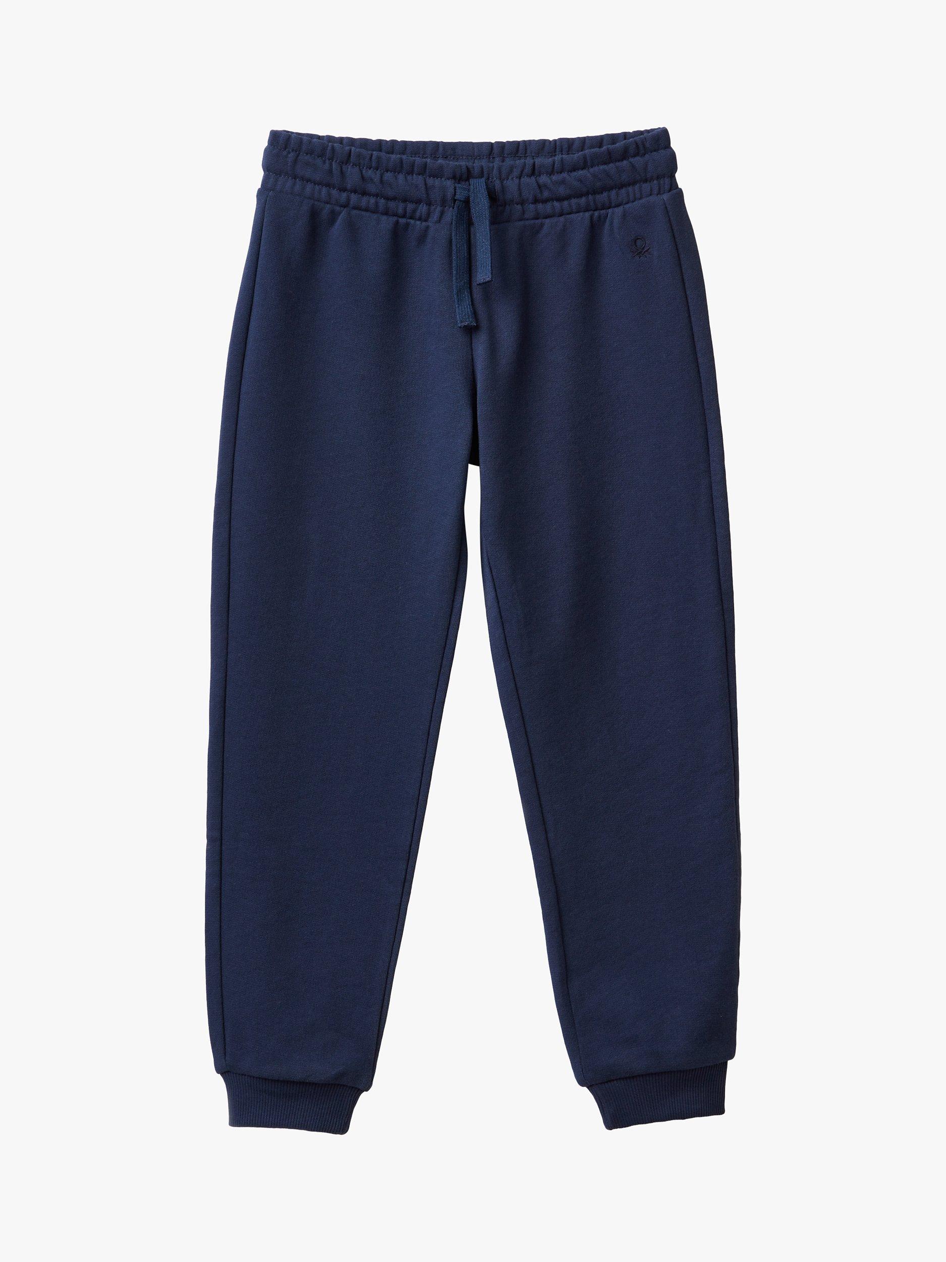 Product image 1 of 2, which shows Benetton Kids' Cotton Fleece Joggers, Night Blue, 6-7 years