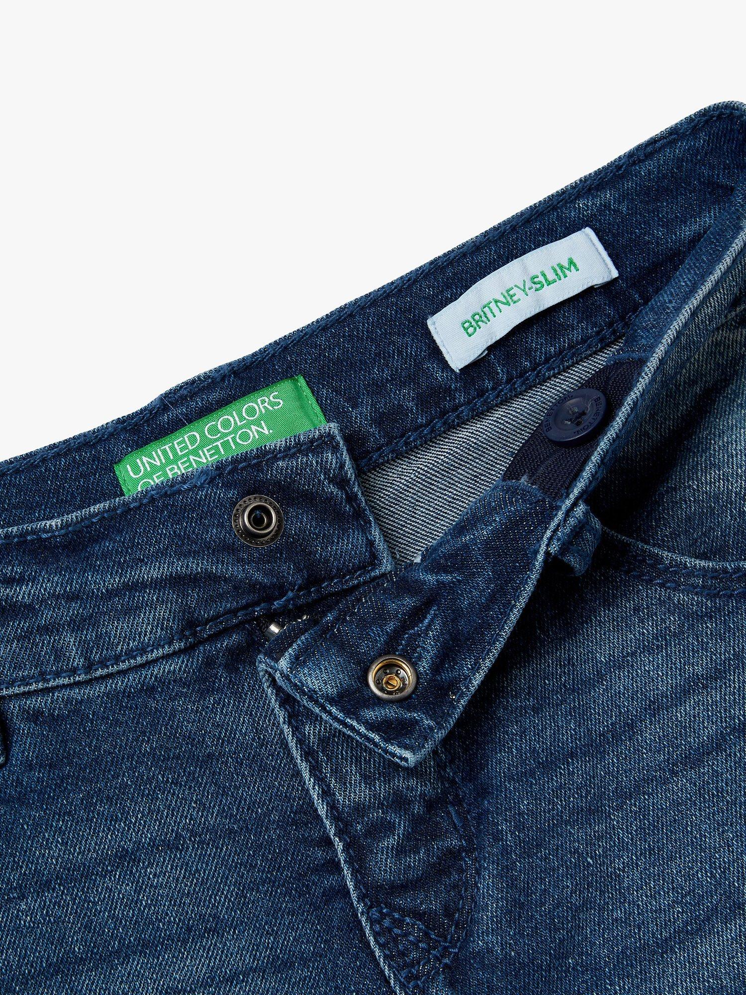 Product image 3 of 3, which shows Benetton Kids' Britney Slim Fit Jeans, Dark Blue, 6-7 years