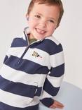 Crew Clothing Kids' Stripe Half Zip Sweatshirt, Navy/Multi