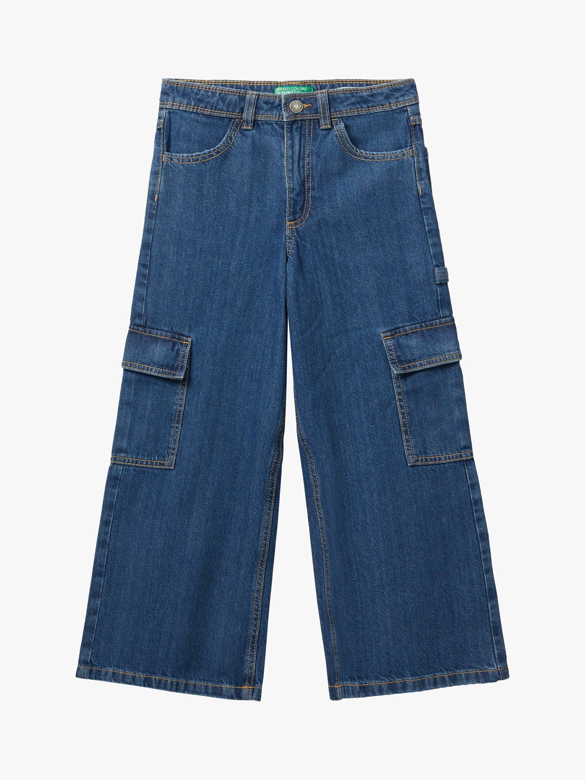 Benetton Kids' Cargo Jeans, Blue, 6-7 years