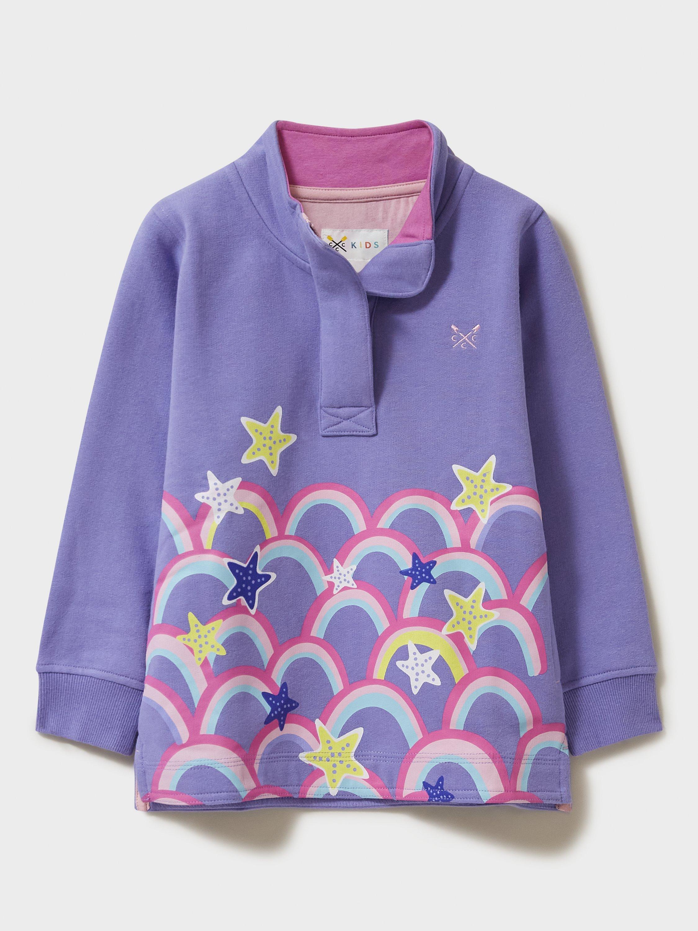 Crew Clothing Kids' Half-Zip Rainbow Jumper, Multi