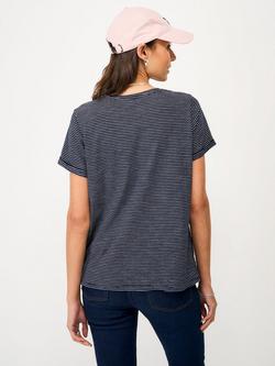 Crew Clothing Perfect Crew Stripe Slub T-Shirt - view 2, Navy/White