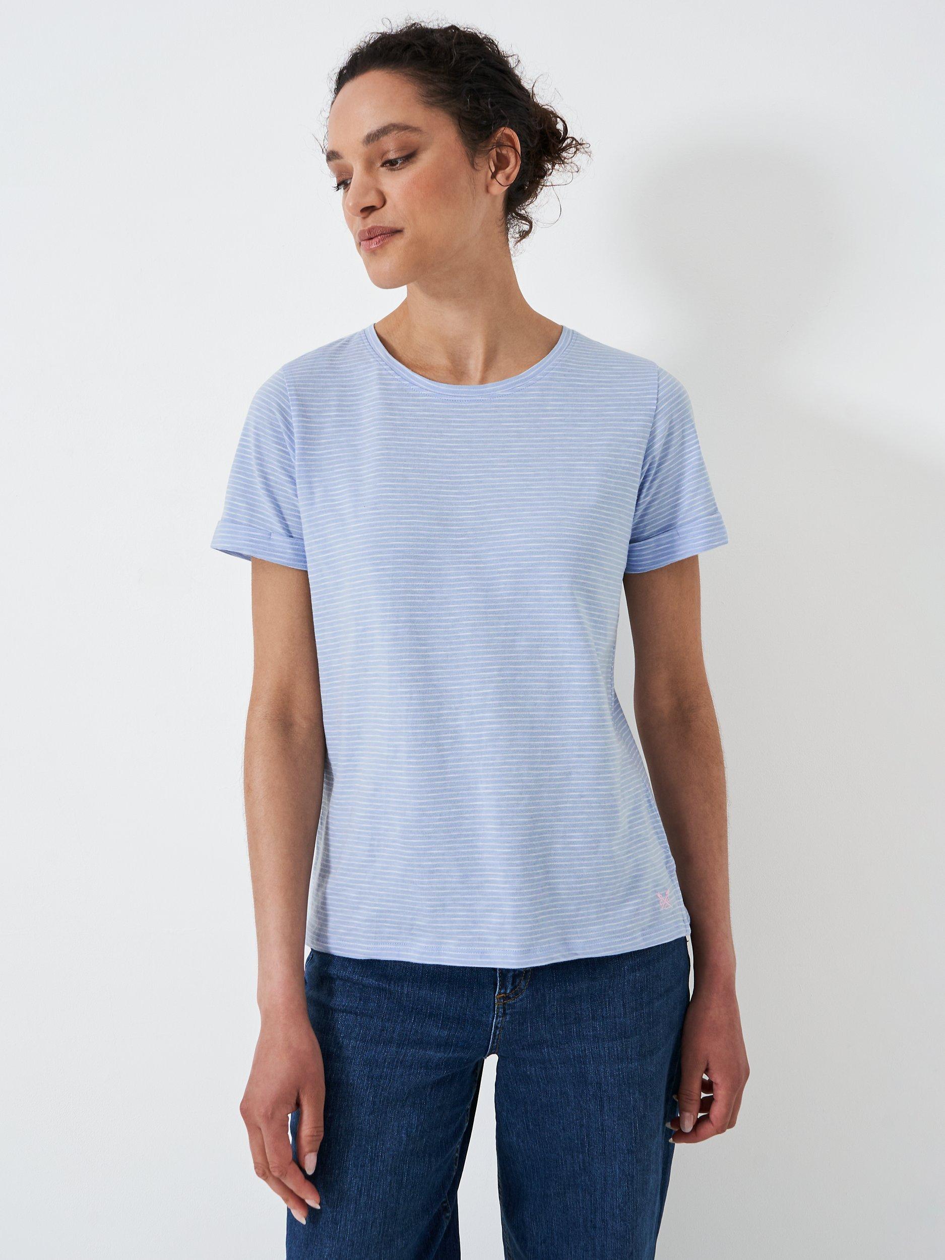 Crew Clothing Striped Crew Neck Slub T-Shirt