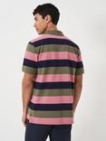 Crew Clothing Haynes Striped Polo Shirt, Olive Green, Olive Green