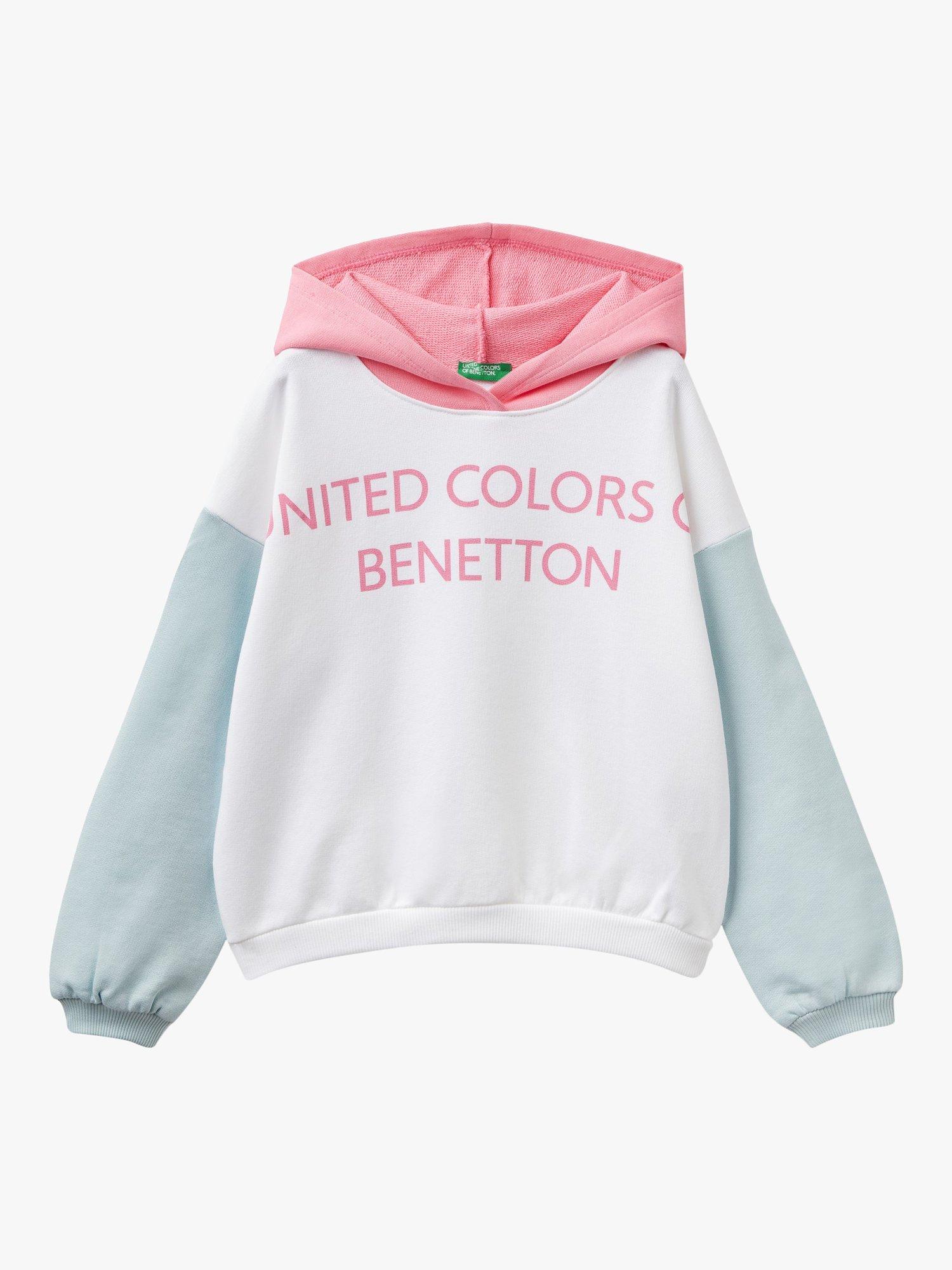 Benetton Kids' Logo Hooded Sweatshirt, Multi