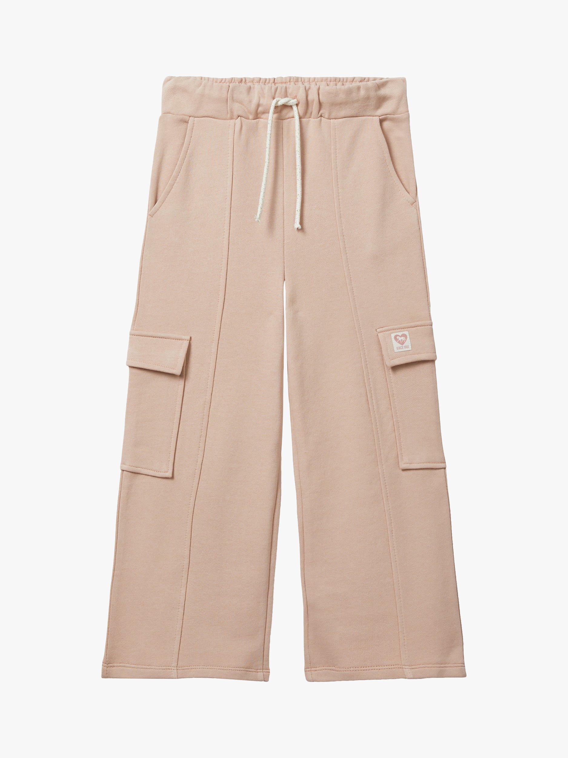 Benetton Kids' Fleece Wide Leg Trousers, Dark Powder