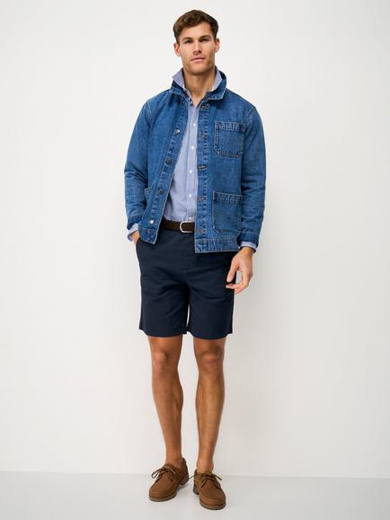 Crew Clothing Bermuda Stretch Chino Shorts, Navy Blue