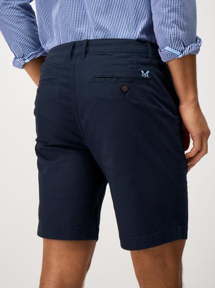 Crew Clothing Bermuda Stretch Chino Shorts - view 2, Navy Blue