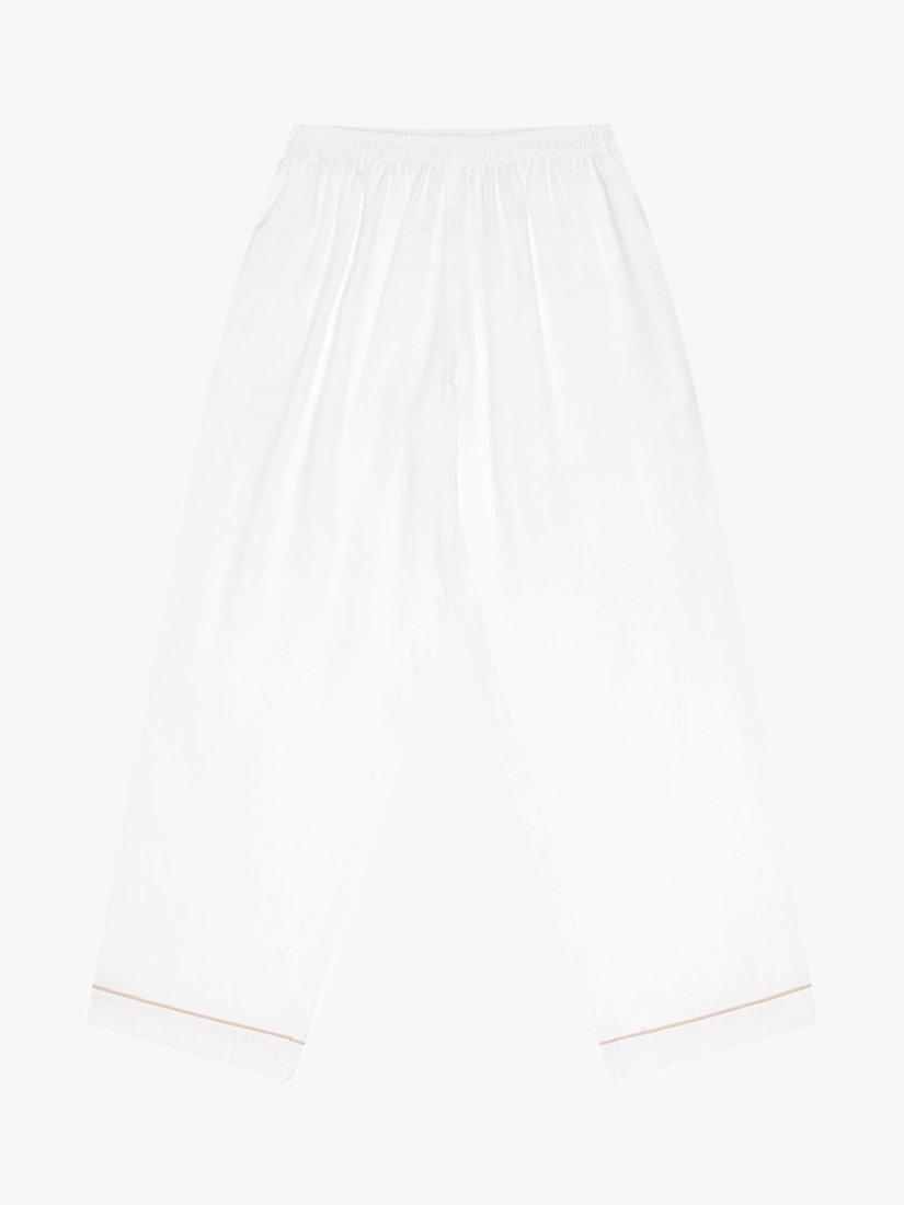Product image 6 of 6, which shows Piglet in Bed Linen Blend Pyjama Trouser Set, Pearl, XS